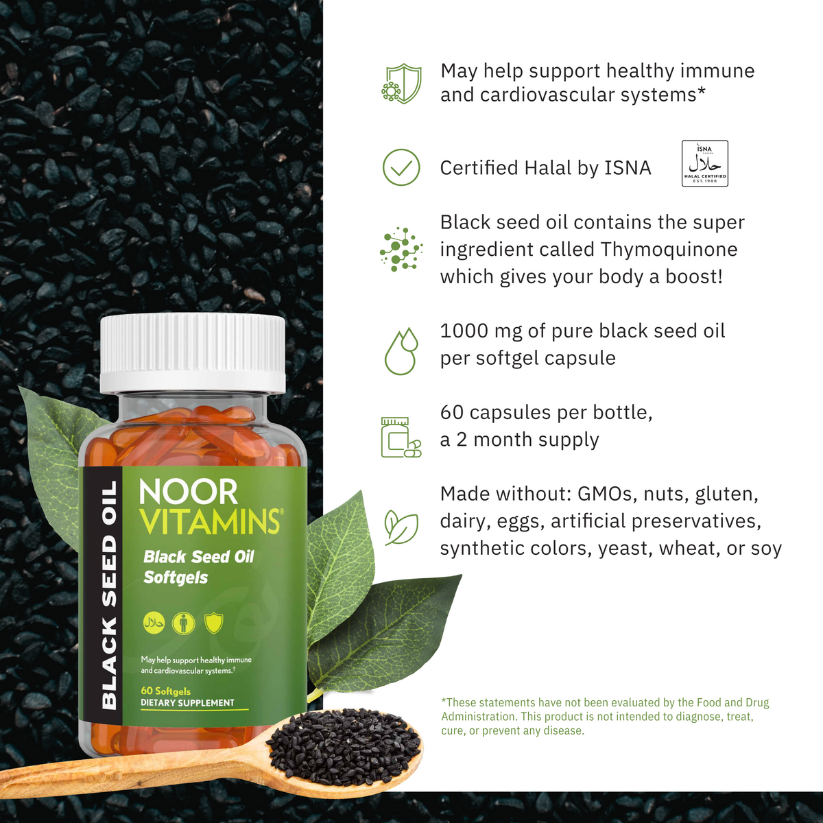 Black Seed Vitamin Halal Black Seed Vitamins for Adults Noor Vitamins